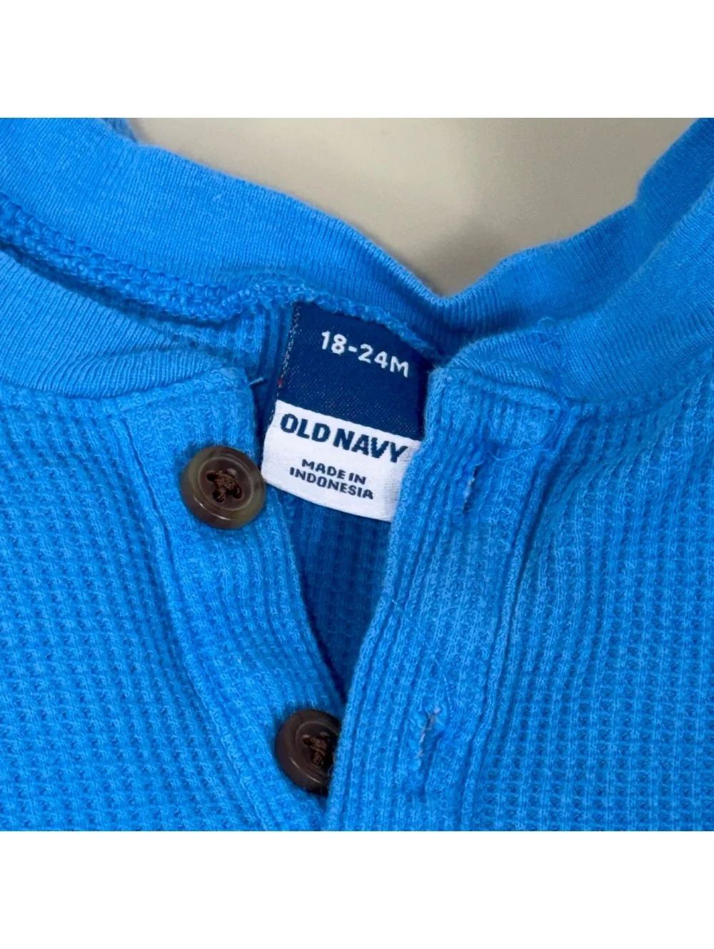 Old Navy Boys 18-24M Blue Waffle Knit One Piece